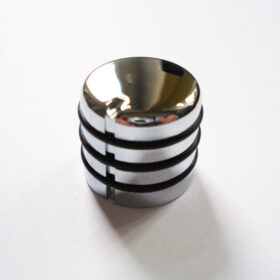Potiknopf - Typ Dome Speed Deluxe / Push ON - chrom gummiert black