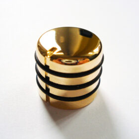 Potiknopf - Typ Dome Speed Deluxe / Push ON - gold gummiert black