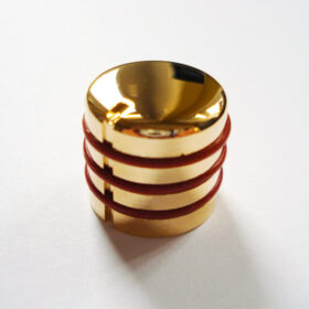 Potiknopf - Typ Dome Speed Deluxe / Push ON - gold gummiert red