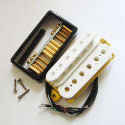 Wickelkit - Humbucker - weiß/gold - Typ open-Cover black - Alnico