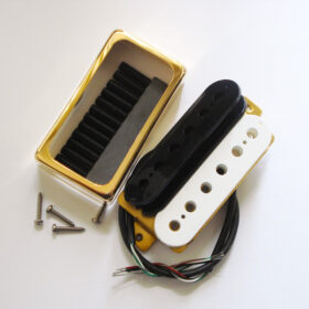 Wickelkit - Humbucker - Sechskant - schwarz/weiß - Typ open-Cover gold - Keramik