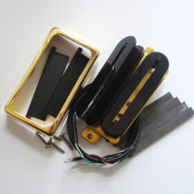 Wickelkit -Blade Humbucker - Opencoil schwarz / schwarz - open Cover gold