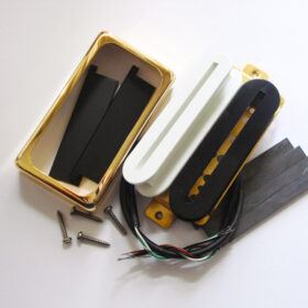 Wickelkit -Blade Humbucker - Opencoil schwarz/weiß - schwarz - open Cover gold