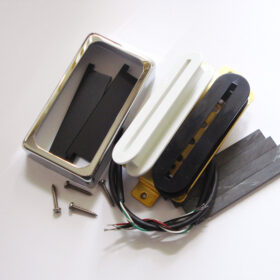 Wickelkit -Blade Humbucker - Opencoil schwarz/weiß - schwarz - open Cover chrom