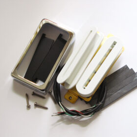 Wickelkit -Blade Humbucker - Opencoil weiß / schwarz - open Cover chrom
