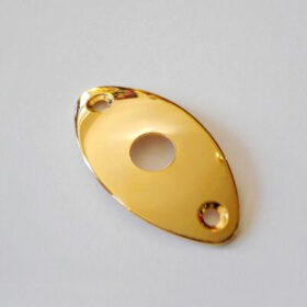 Buchsenplatte Metall oval gebogen - gold