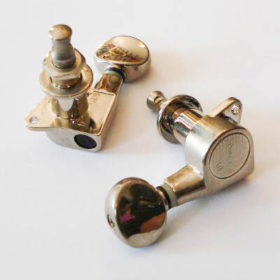 Mechaniken Kluson - 6-in-line rechts - nickel (ovale Flügel)