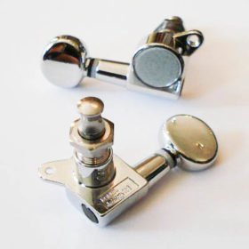 Mechaniken Gitarre - 6-in-line links - chrom (Nierenflügel)