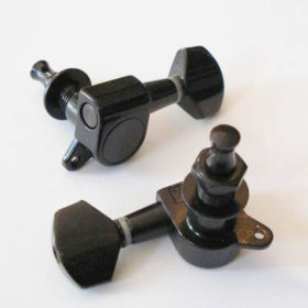 Mechaniken Schaller-Style - 6-in-line links - schwarz (kleine deutsche Flügel)