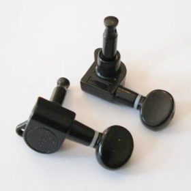 Mechaniken Gitarre - 6-in-line links - schwarz (kleine ovale Flügel)